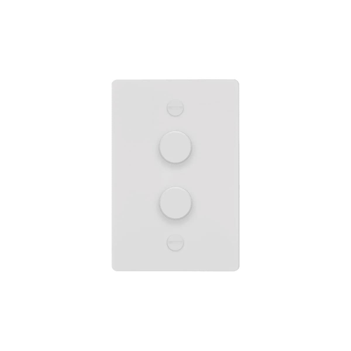 Buster + Punch 2 Gang Complete Metal Dimmer in White