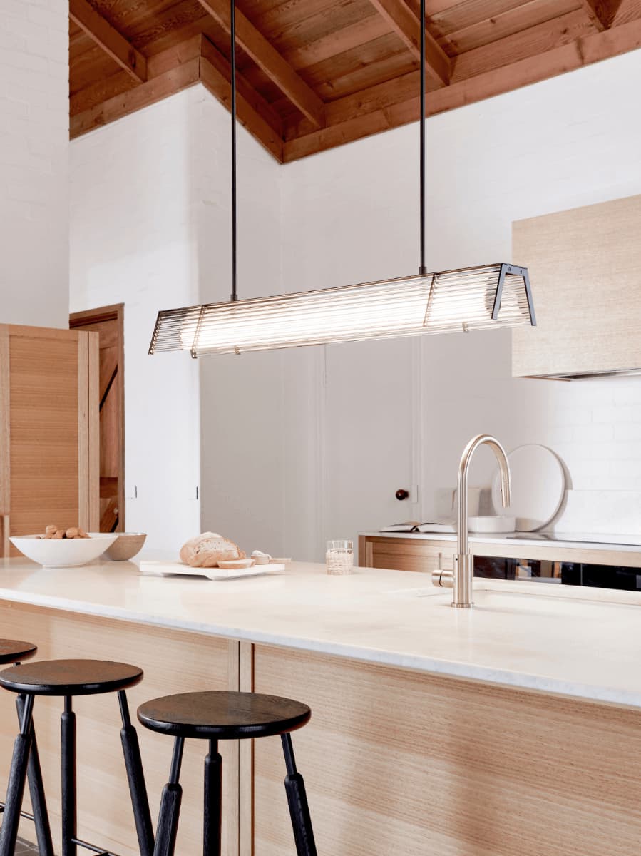 LEDlux Rivit LED 1200mm Colour Change Dimmable Pendant in Black | Beacon Lighting
