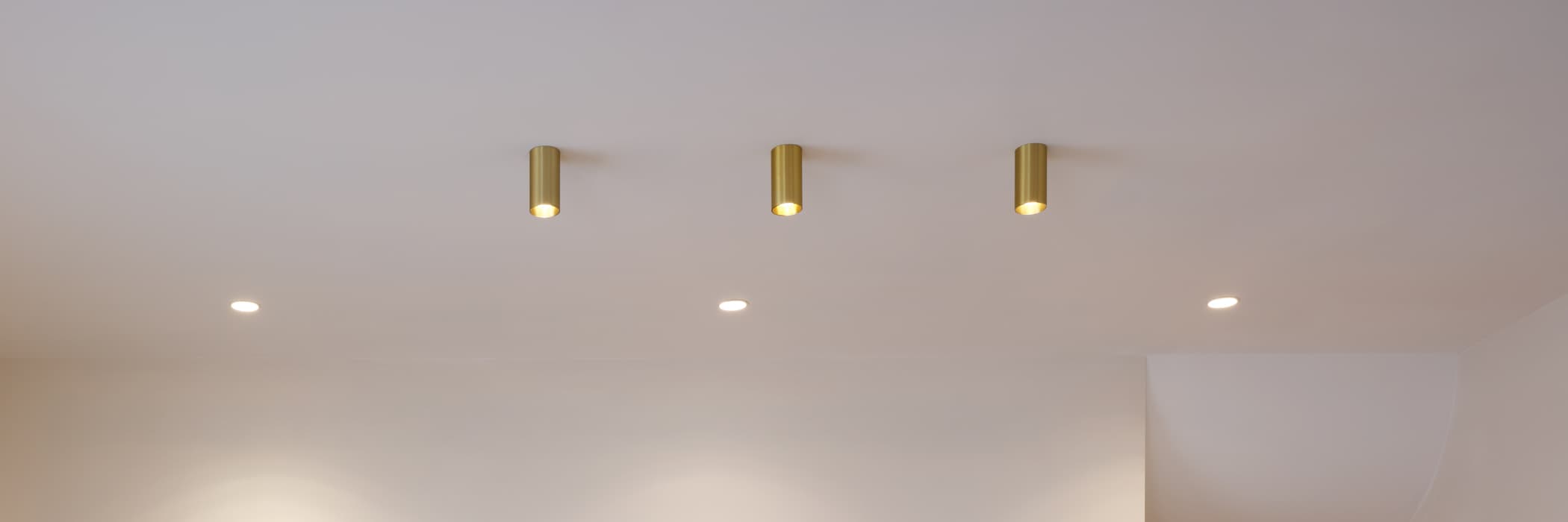 Ison 150mm LED CCT Surface Mounted Downlight in Brass | Beacon Lighting