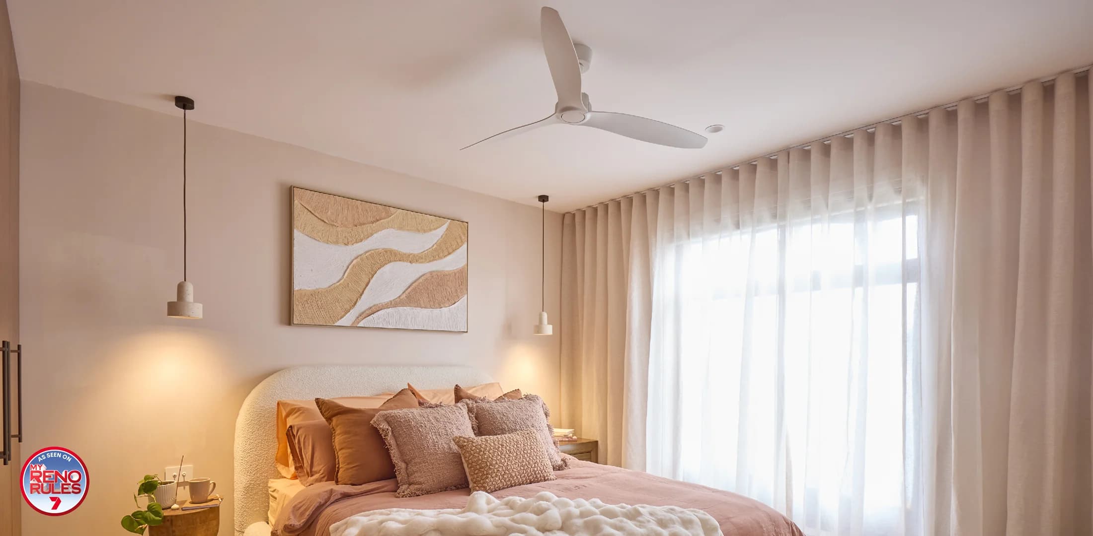 Traviato Squat Pendant in Travertine | Beacon Lighting