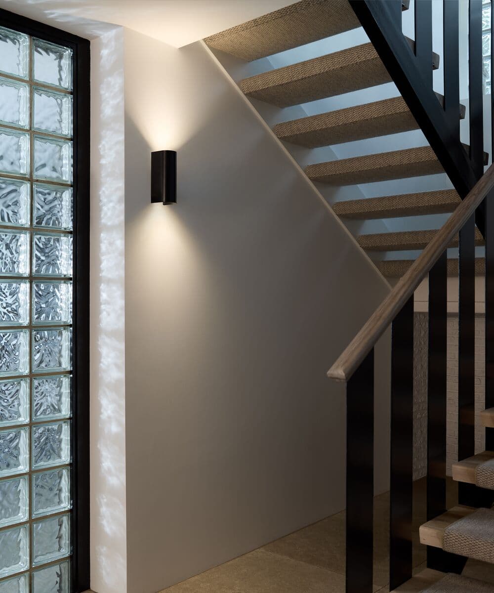 Slide 2 Light Adjustable Up/Down Wall Sconce in Black | Beacon Lighting