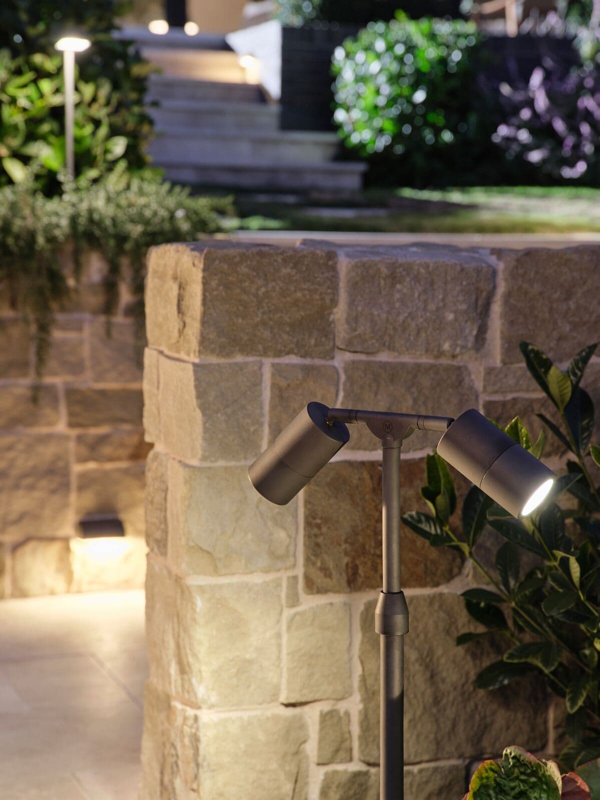 MBM Seaside 2 Light Exterior Path Spotlight Bronze | Beacon Lighting