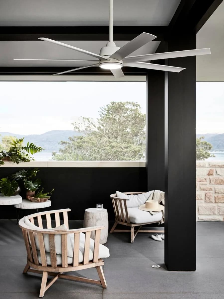 Atlanta 142cm DC Fan with Light in White | Beacon Lighting