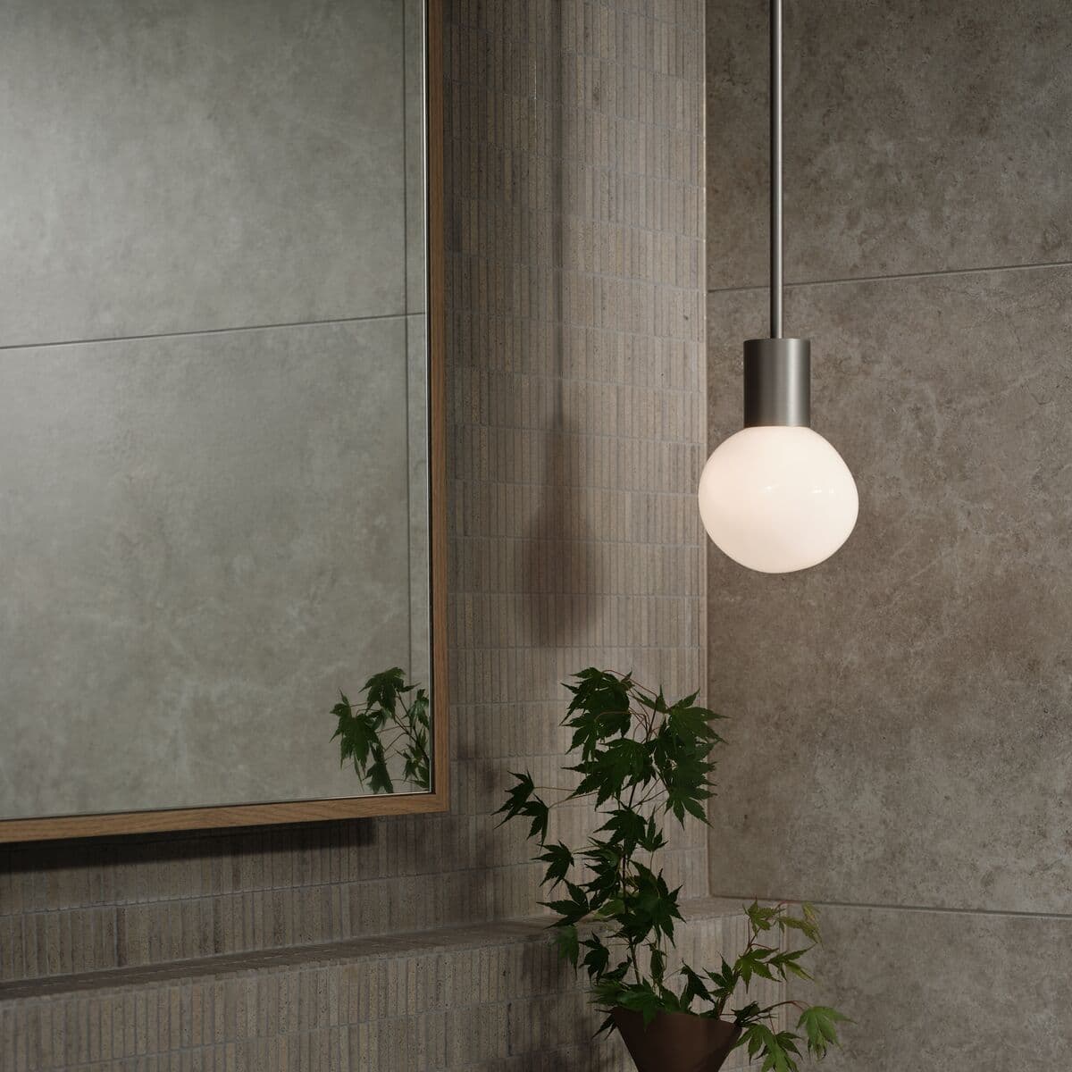 MFL Artisan Nickel Suspension and Pebble Shade | Beacon Lighting